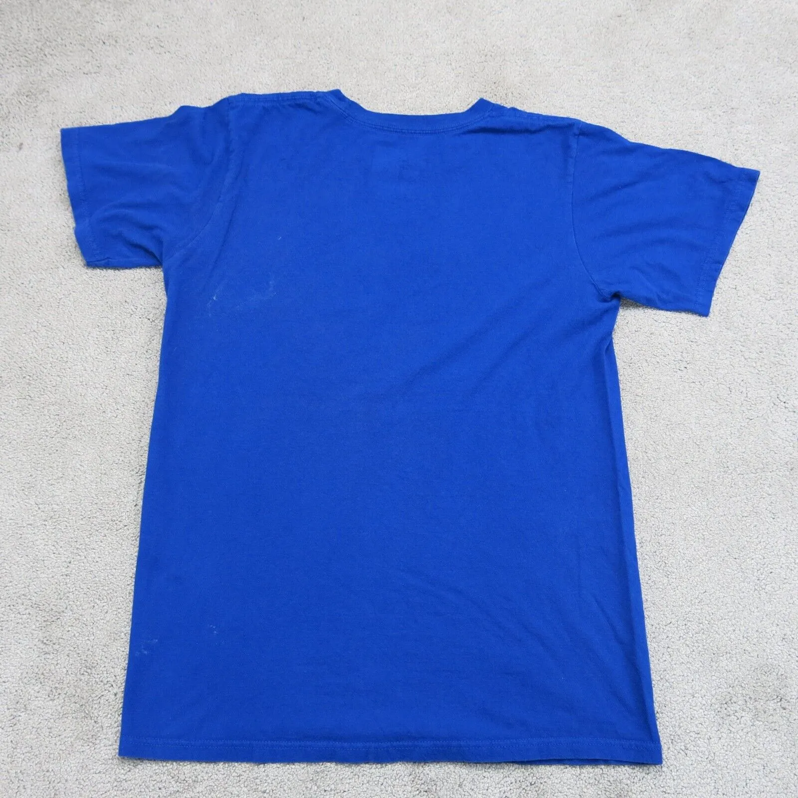 Adidas Men T Shirt Crew neck Graphic Tee 100%Cotton Short Sleeve Blue Size  S/P