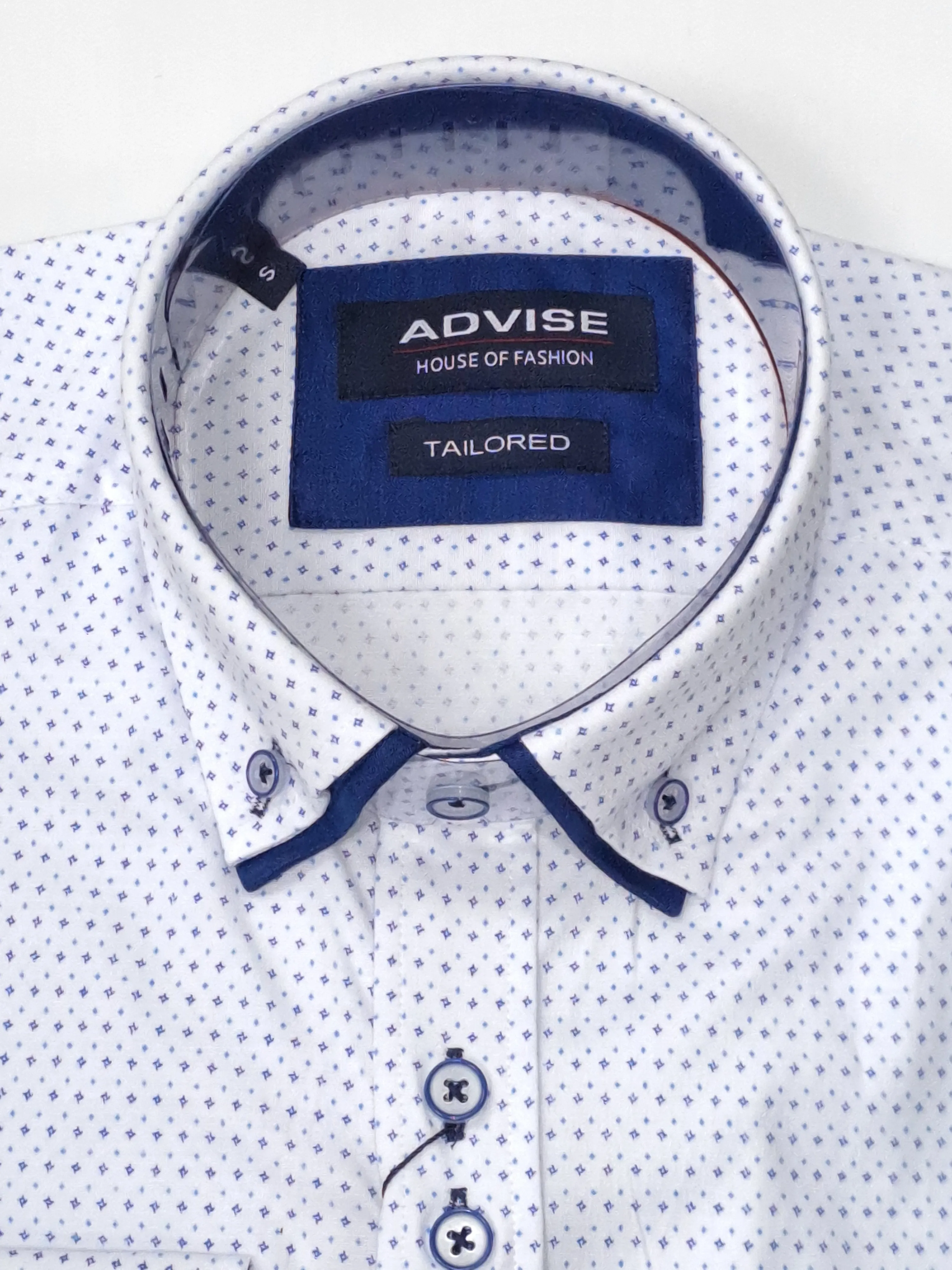 Advise House Of Fashion Long Sleeve Shirt 836 - White/Blue
