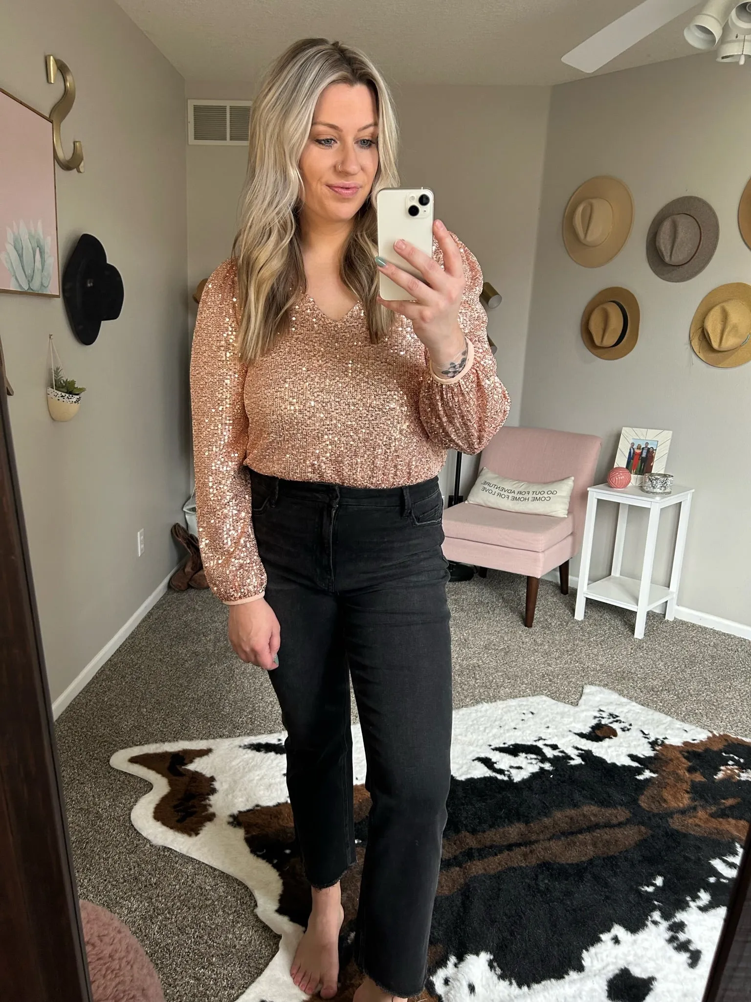 All That Dazzle Sequin Detail Faux-Wrap Bodysuit - Multiple Options