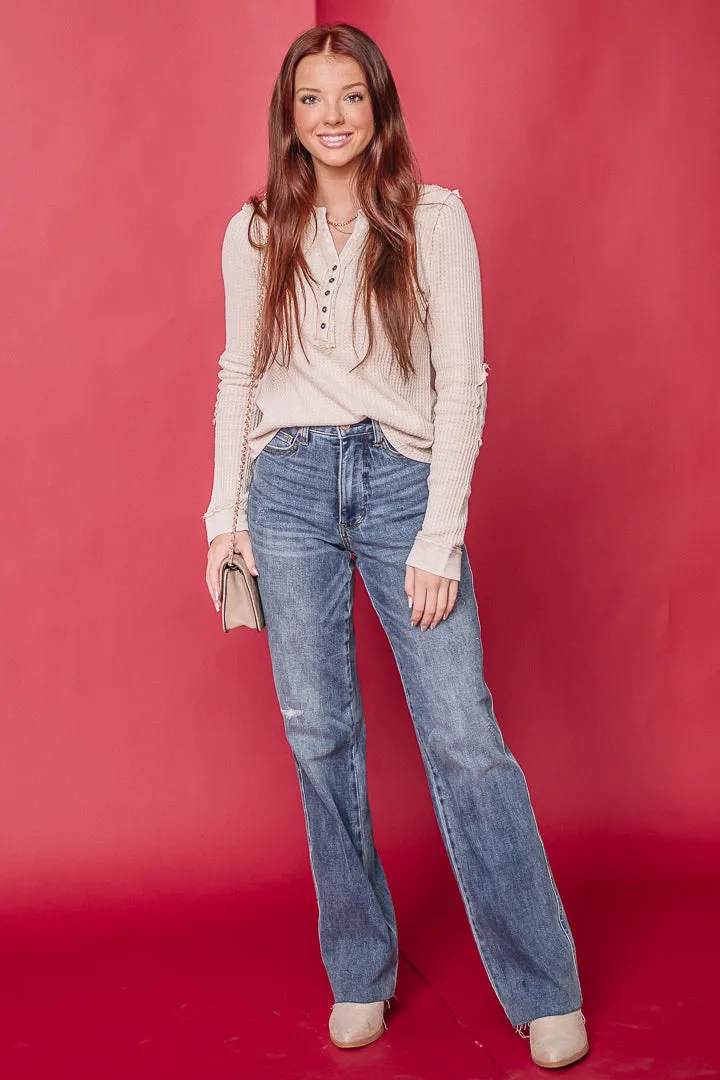 Another Day Waffle Top | Khaki