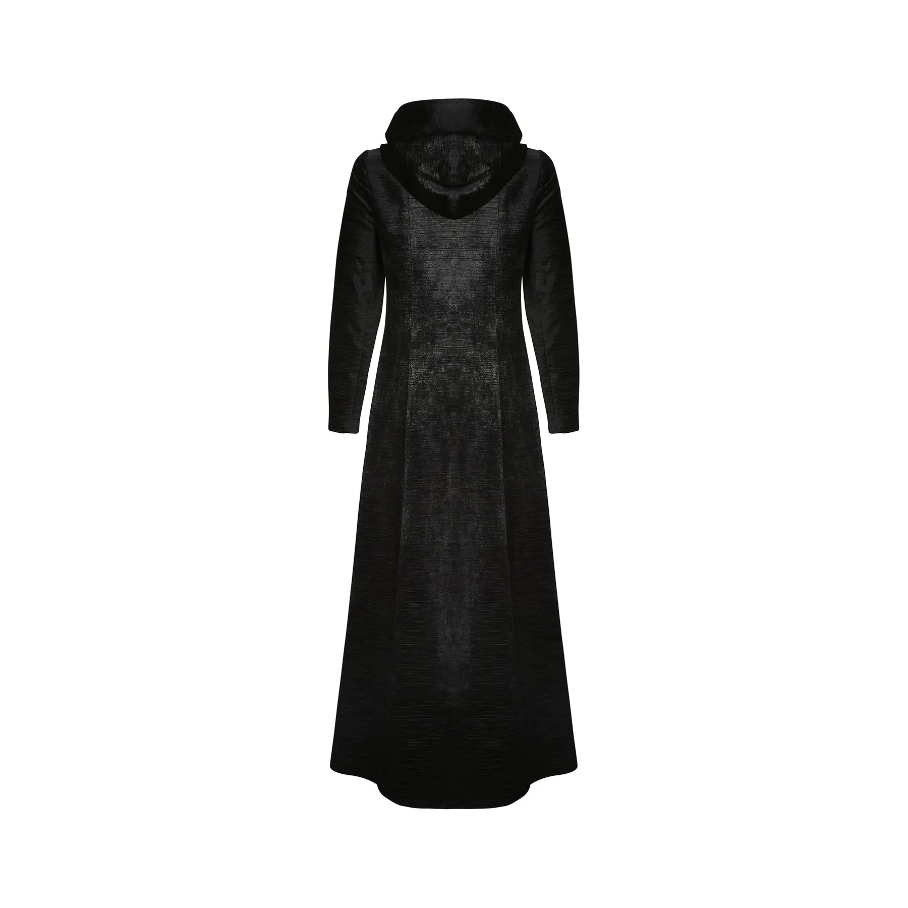 ARCHIVE - 1960s Jeff Banks Clobber Black Velvet Hooded Coat