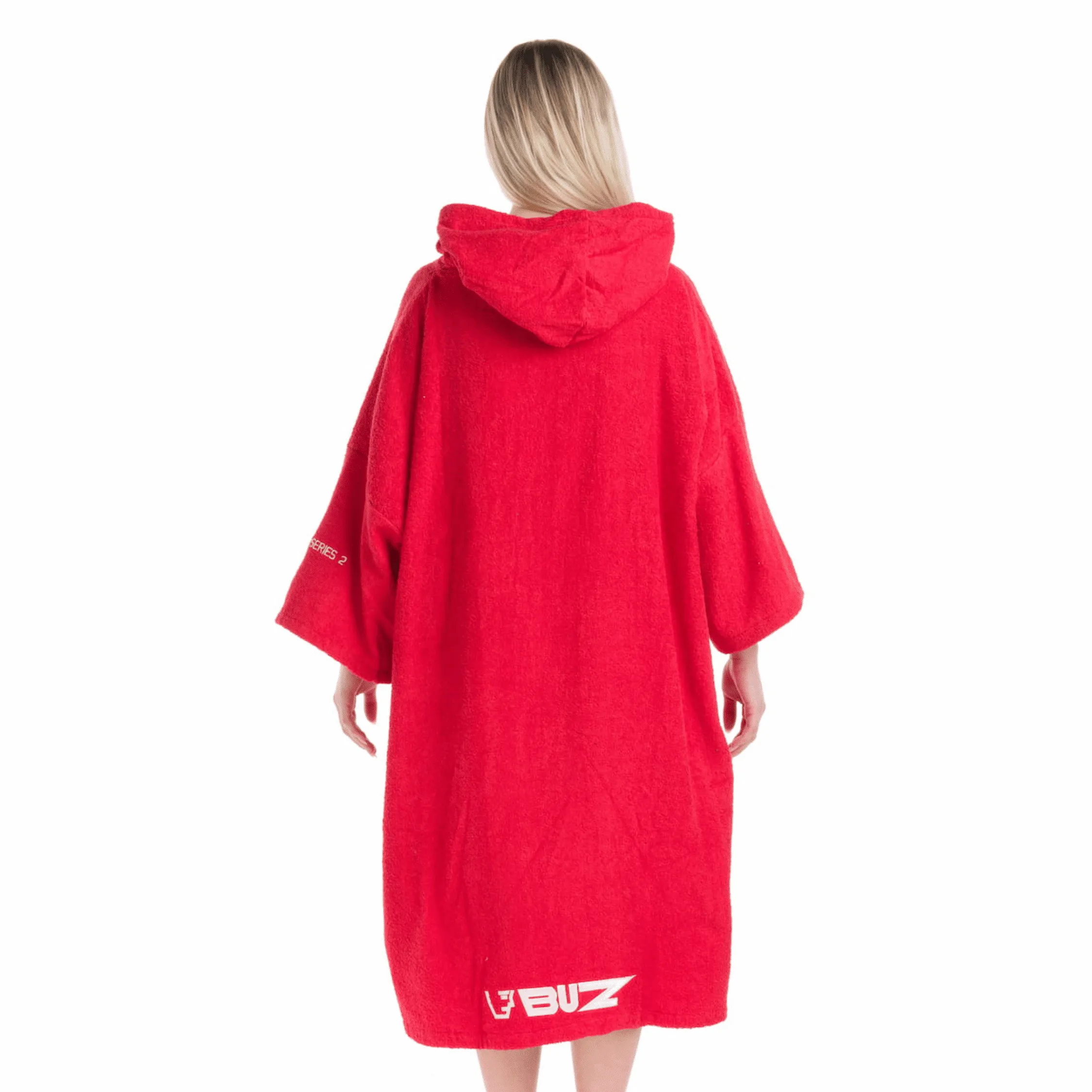 Buz Adults Unisex Hooded Changing Robe - Sunset Red