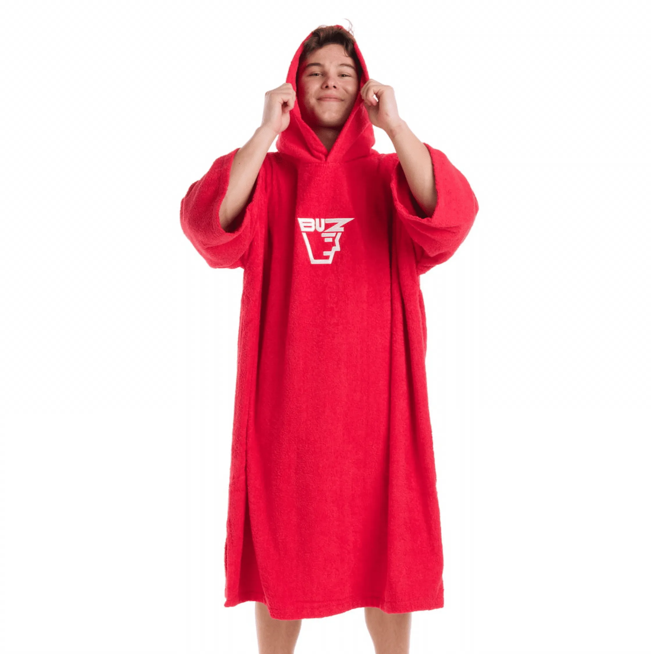 Buz Adults Unisex Hooded Changing Robe - Sunset Red