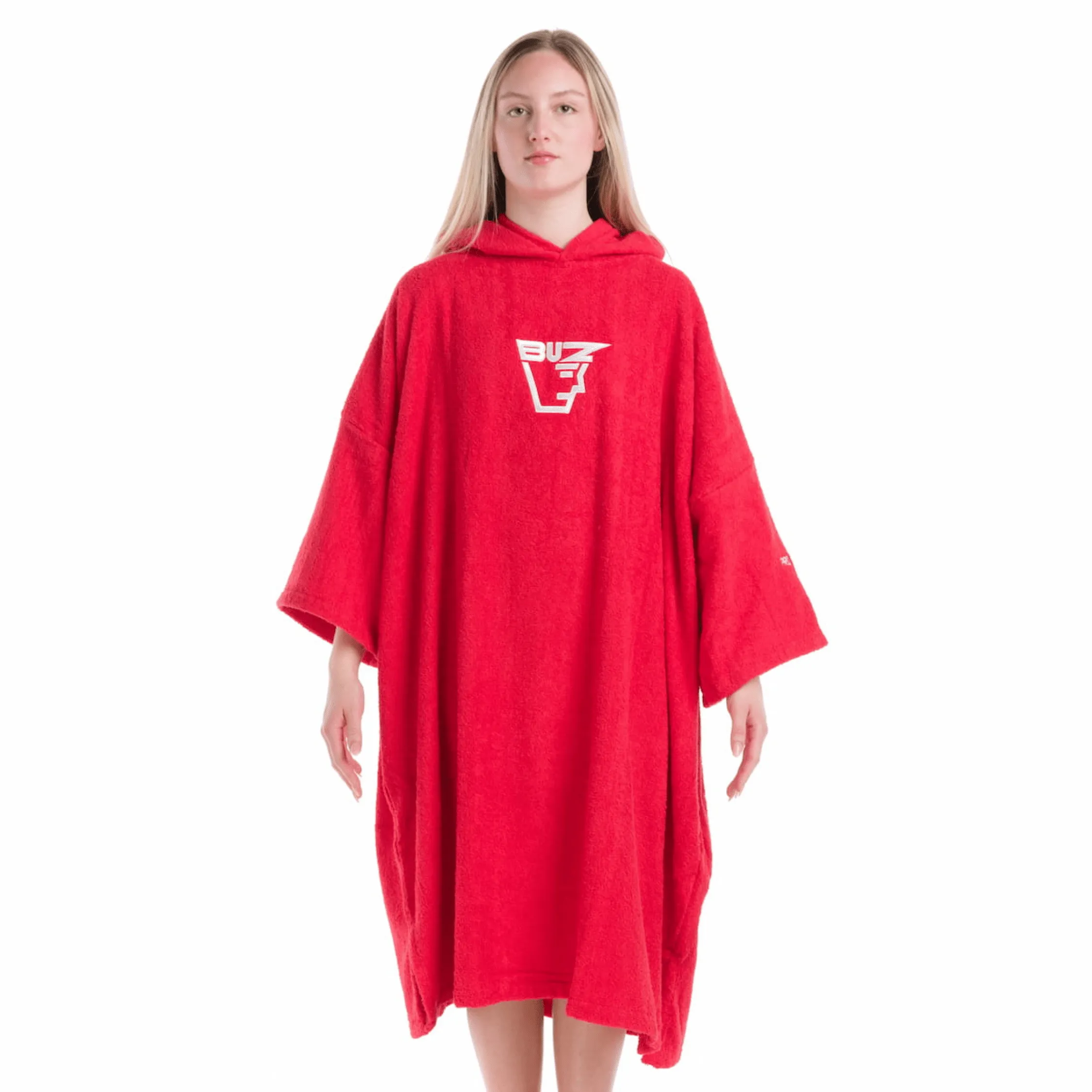 Buz Adults Unisex Hooded Changing Robe - Sunset Red