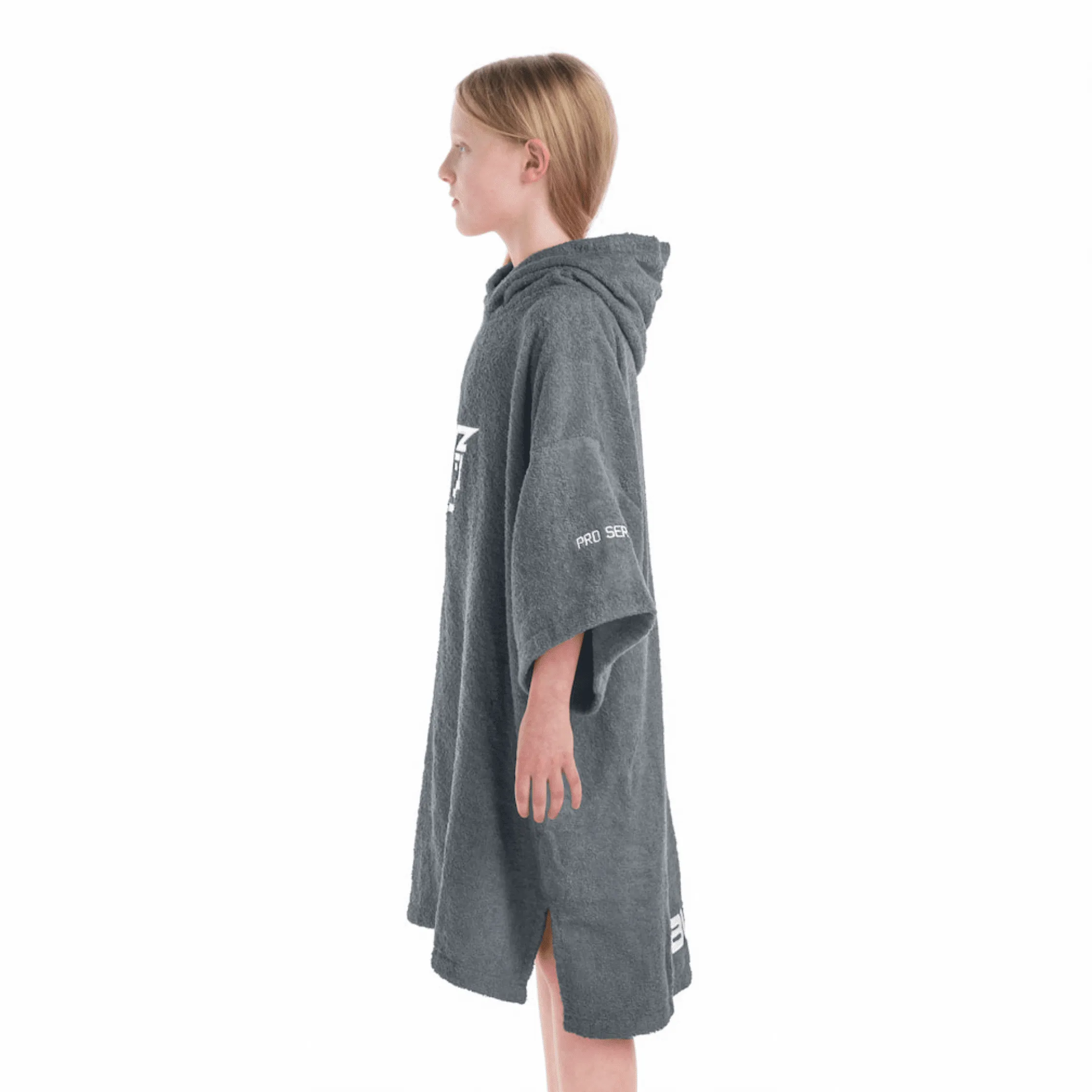 Buz Junior Unisex Hooded Changing Robe - Rock Grey