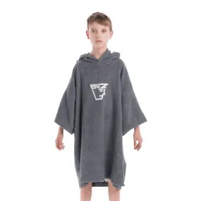 Buz Junior Unisex Hooded Changing Robe - Rock Grey