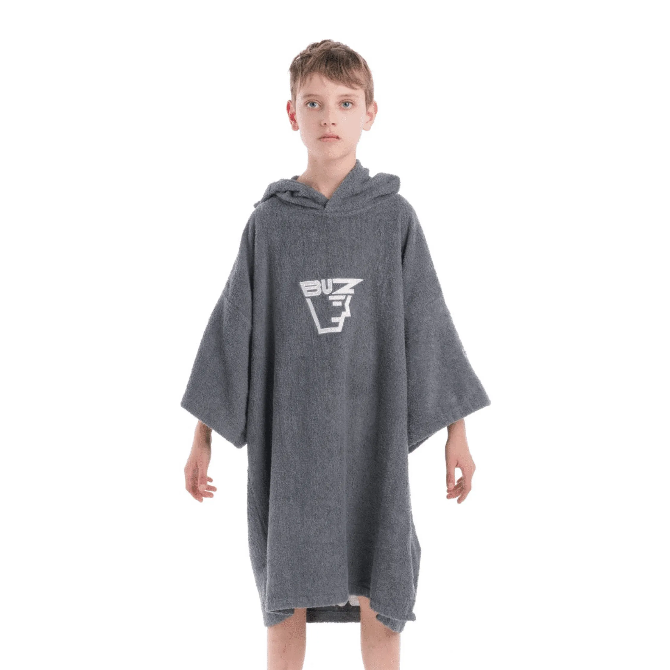 Buz Junior Unisex Hooded Changing Robe - Rock Grey