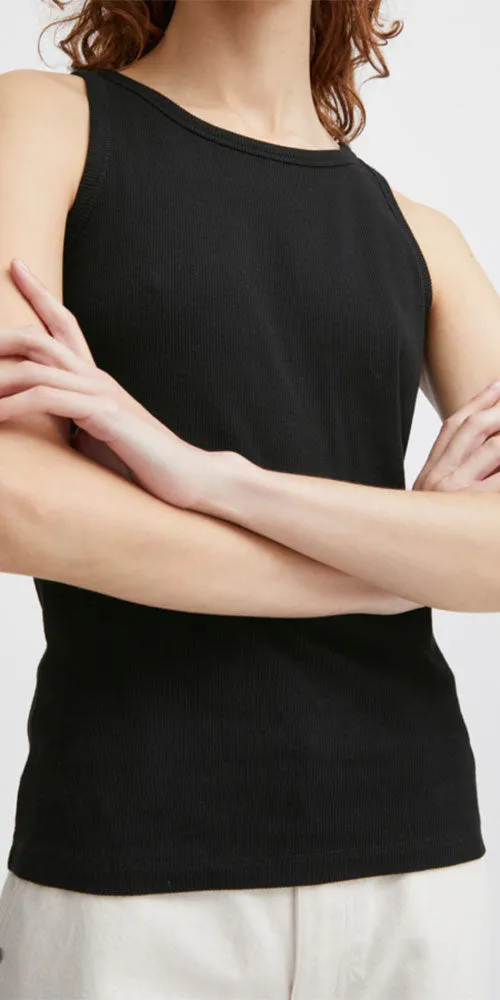 B.Young Ribbed Tank, black