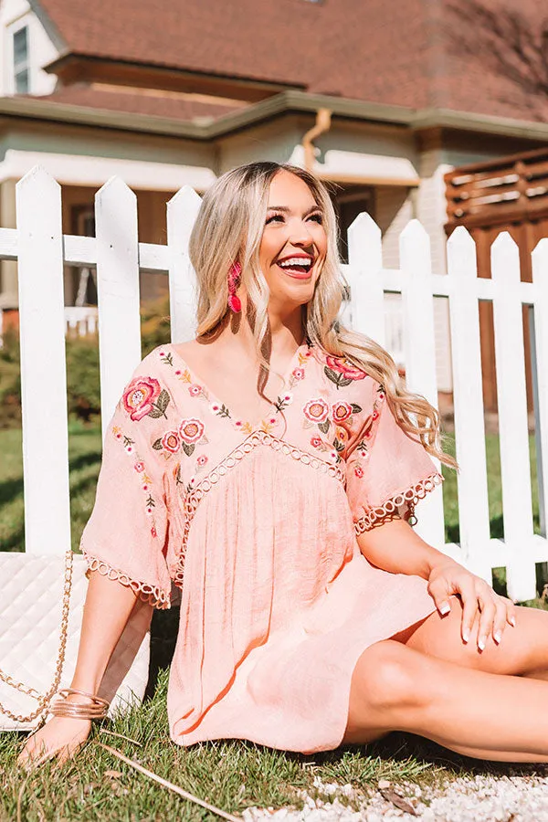 Cabanas And Cuties Embroidered Dress In Pink