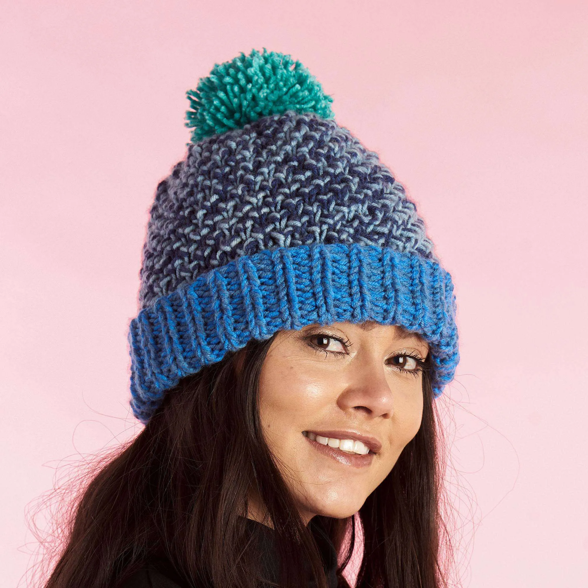 Caron Double Strand Knit Textured Hat