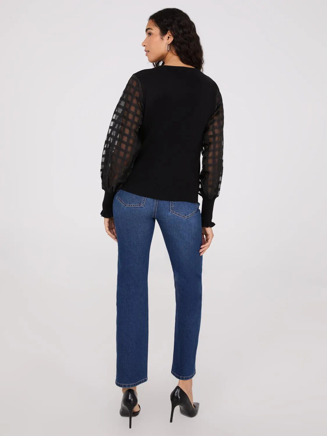 Chiffon Balloon Sleeve Top
