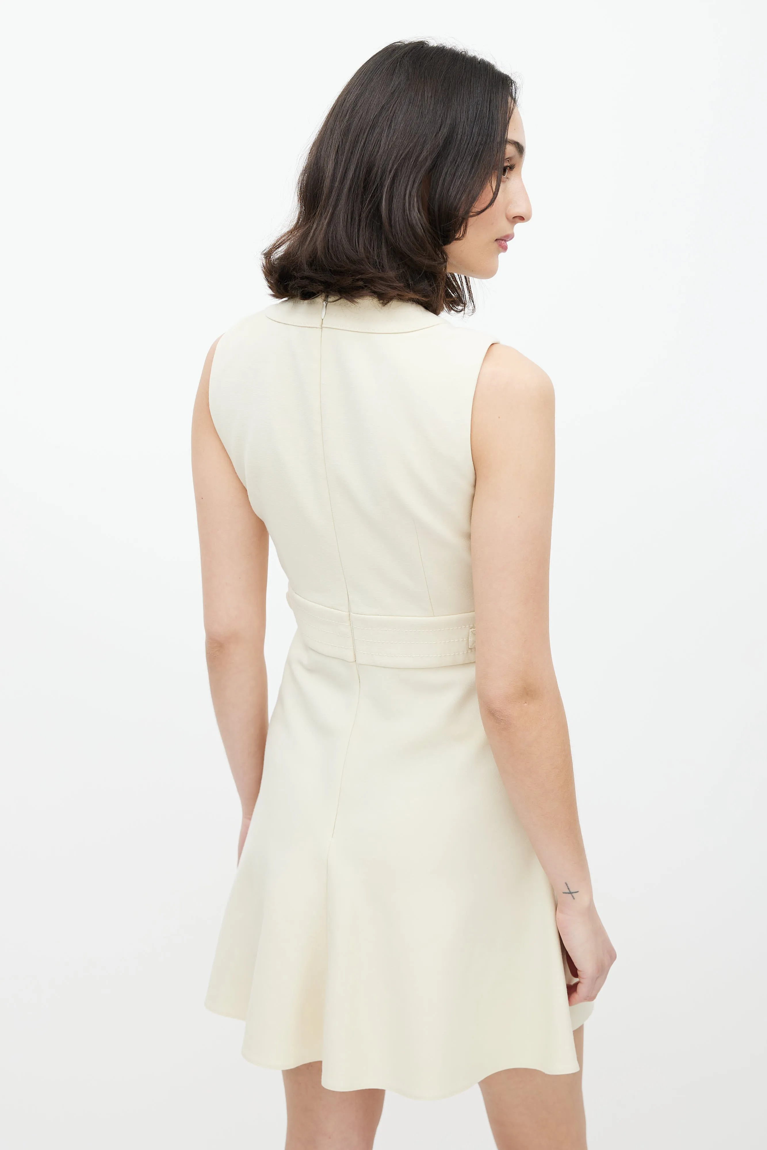 Cream Buckle Dress
