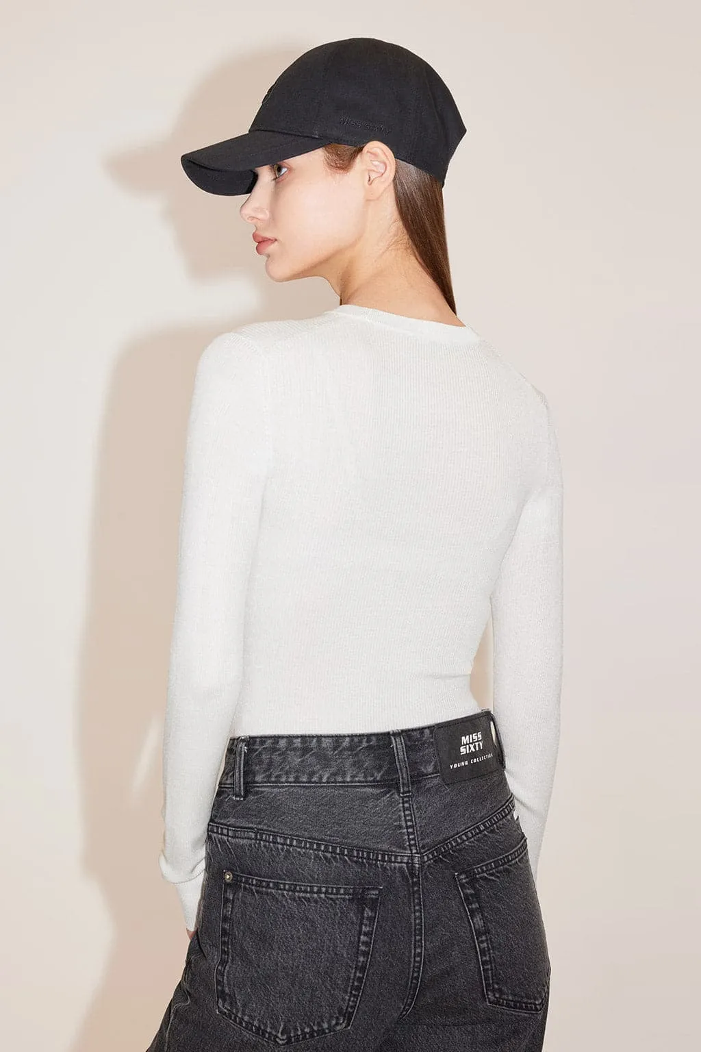 Crew Neck Monogram Jacquard Sweater