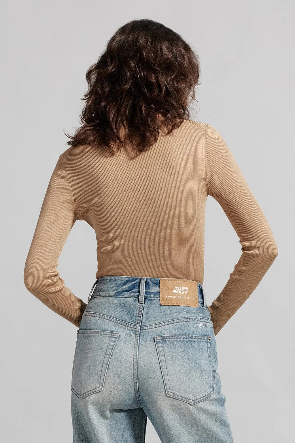 Crew Neck Monogram Jacquard Sweater