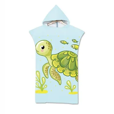 Cute  Print Microfiber Wetsuit Changing Robe Poncho Hood Beach Towel Qick Dry Hooded Towels For Swim Beach Surf Beachwear