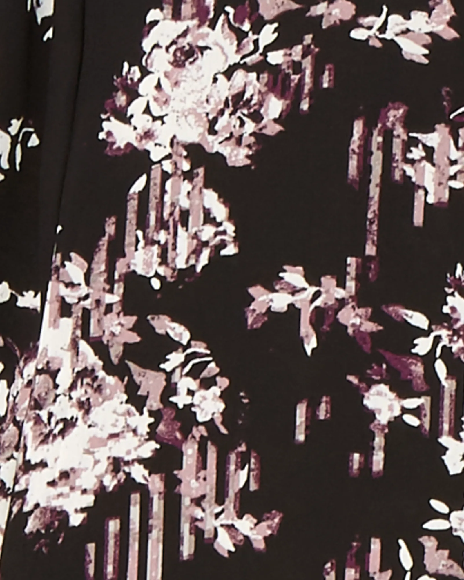 Edith 3/4 Sleeve Pleated Blouse | Black / Purple