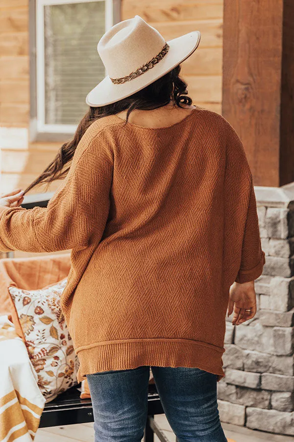 Equinox Knit Top In Rust Curves