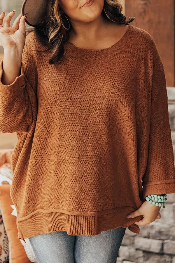 Equinox Knit Top In Rust Curves