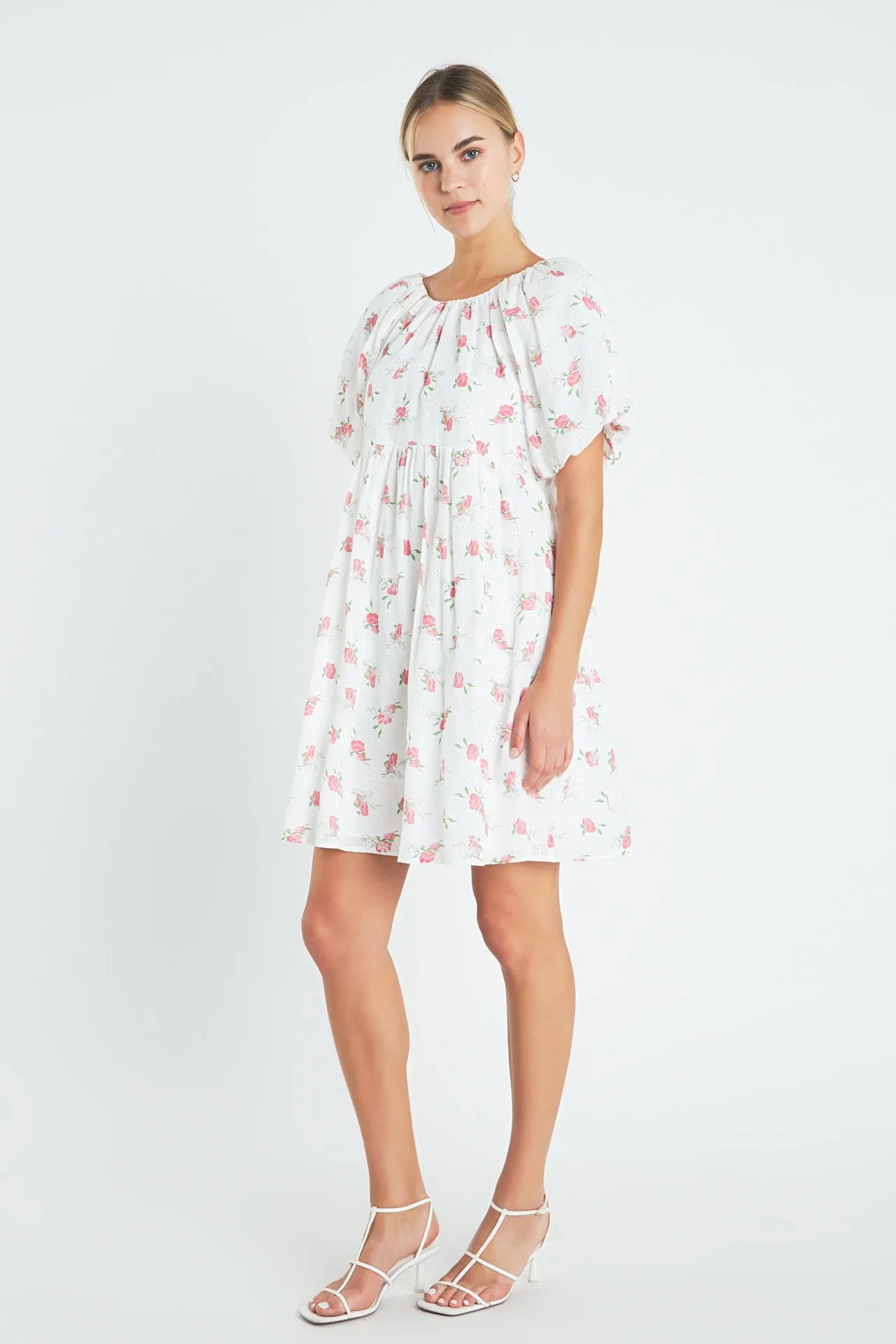 Floral Cotton Embroidered Dress