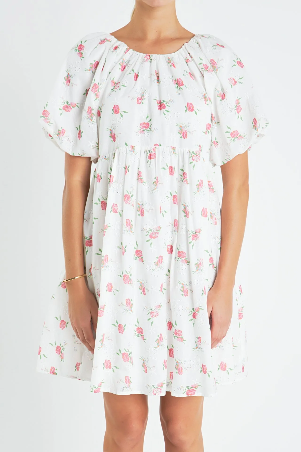 Floral Cotton Embroidered Dress