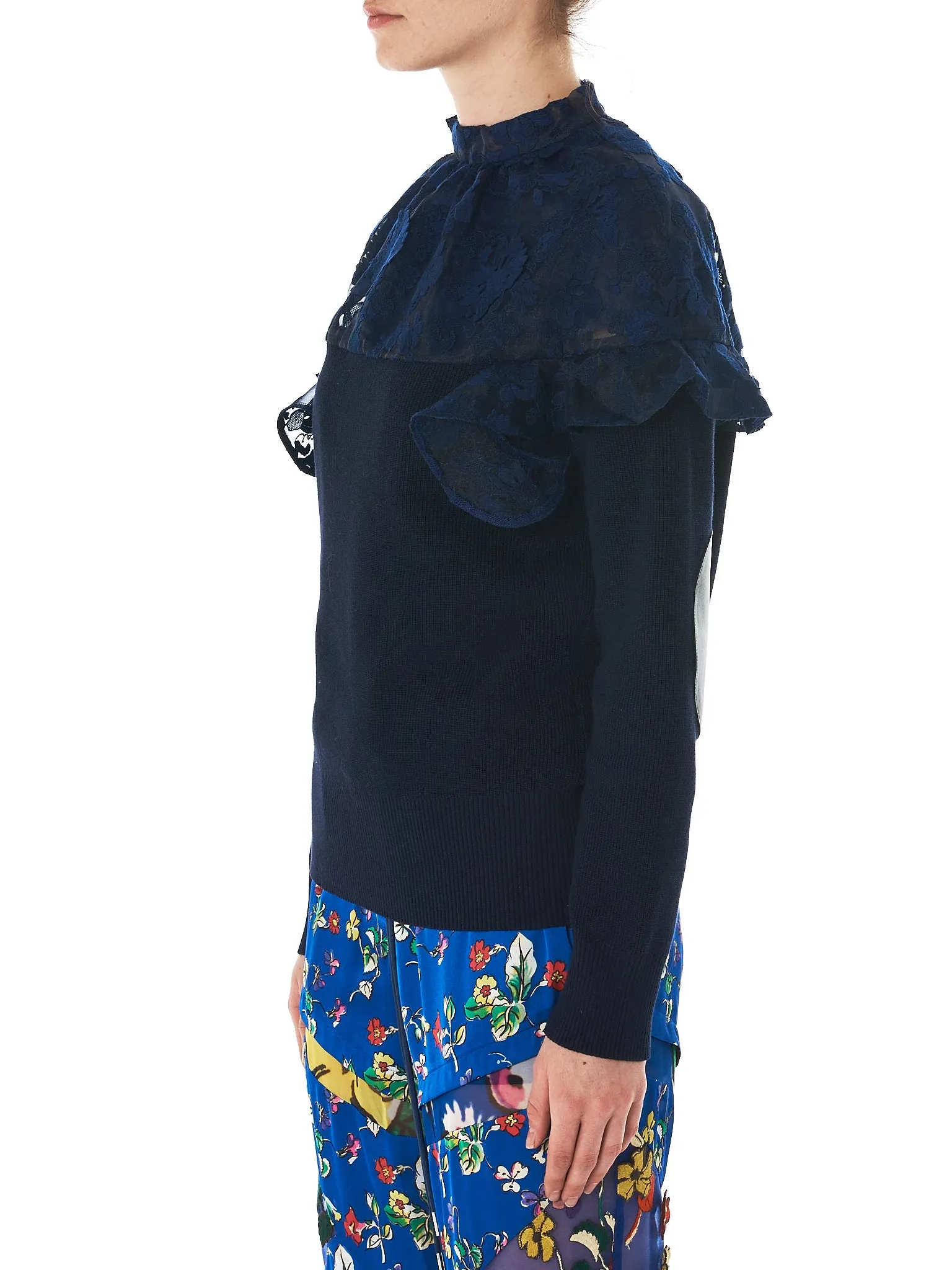 Floral Lace Sweatshirt (18-03822-NAVY)