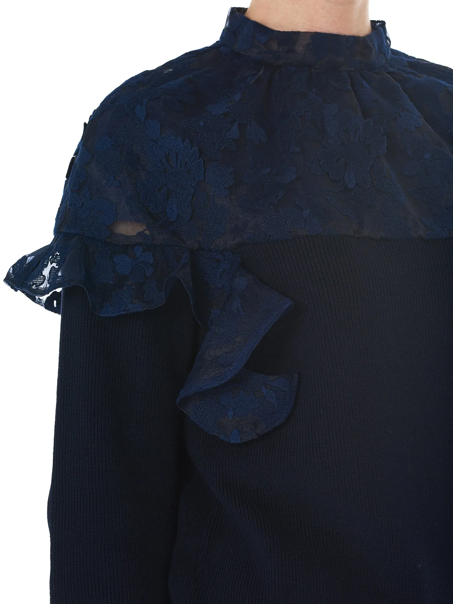 Floral Lace Sweatshirt (18-03822-NAVY)