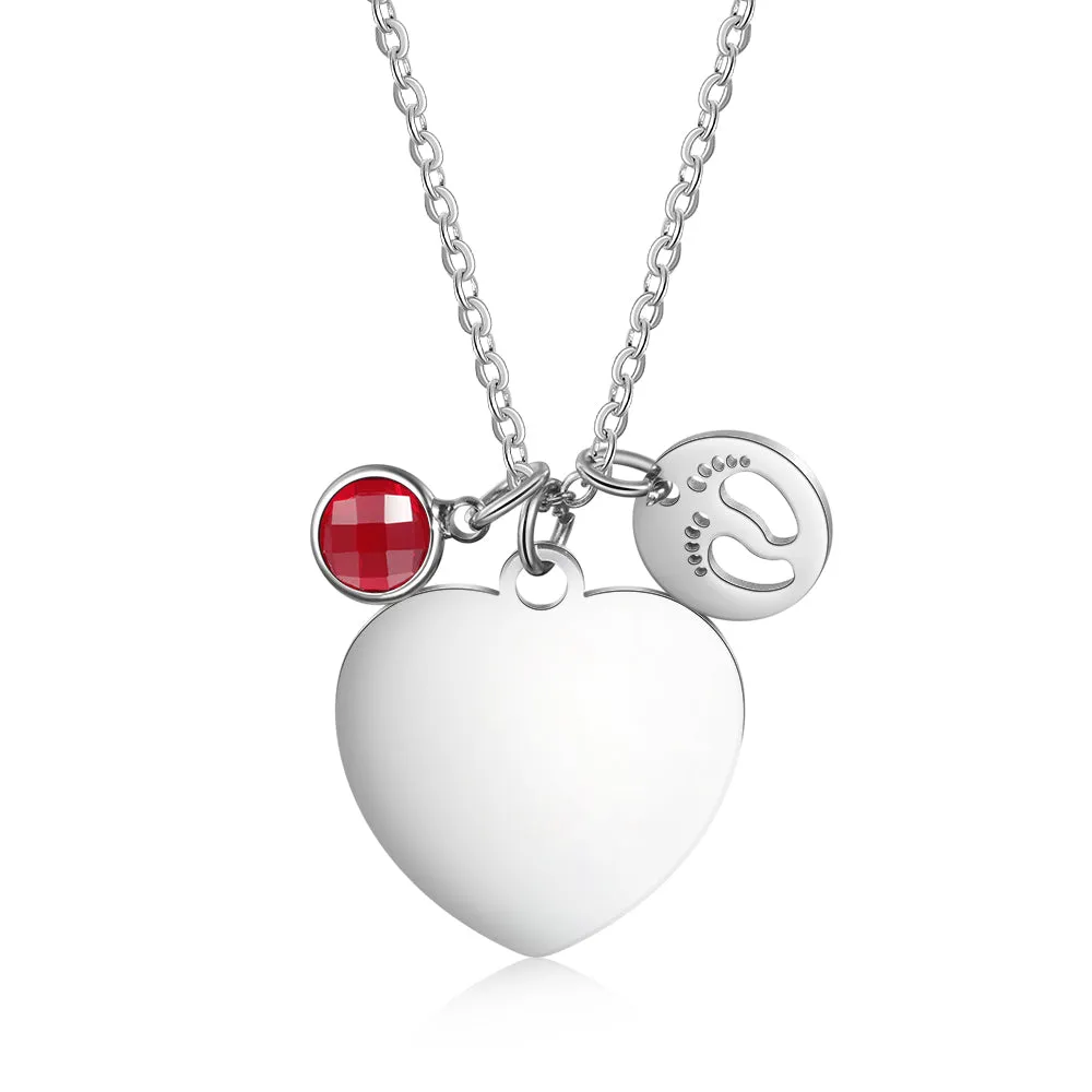 Heart Necklace With Picture - Baby Foot Necklace With Picture Gift For Princess
