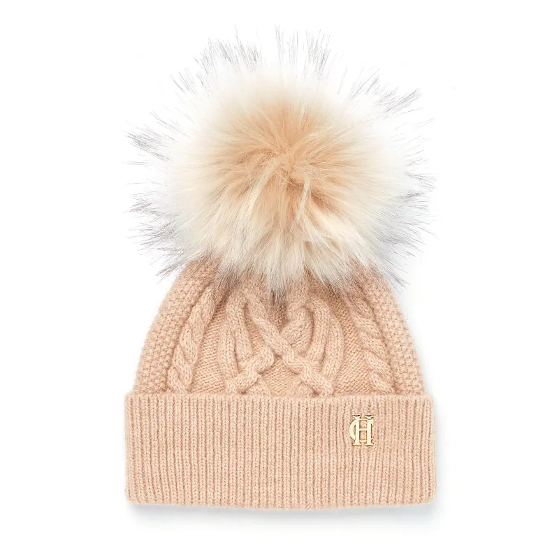Holland Cooper Cortina Ladies Bobble Hat - Camel Champagne