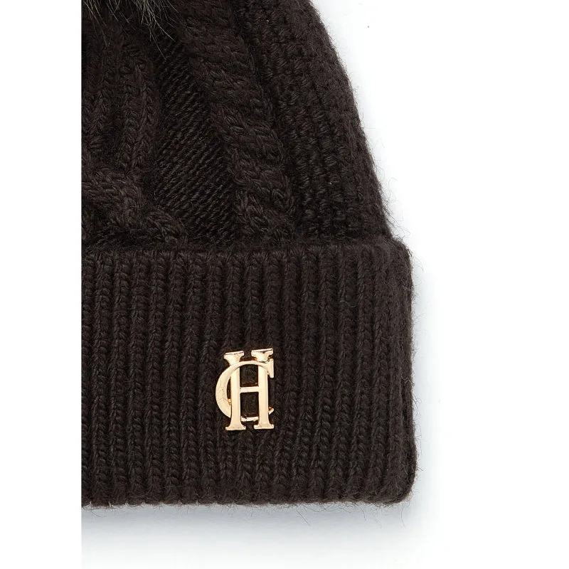Holland Cooper Cortina Ladies Bobble Hat - Chocolate Mink