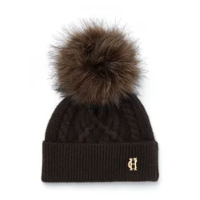 Holland Cooper Cortina Ladies Bobble Hat - Chocolate Mink