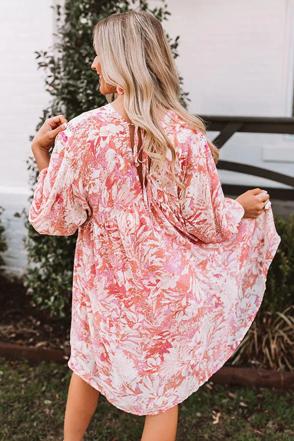 Jetting To Fiji Babydoll Dress In Pink