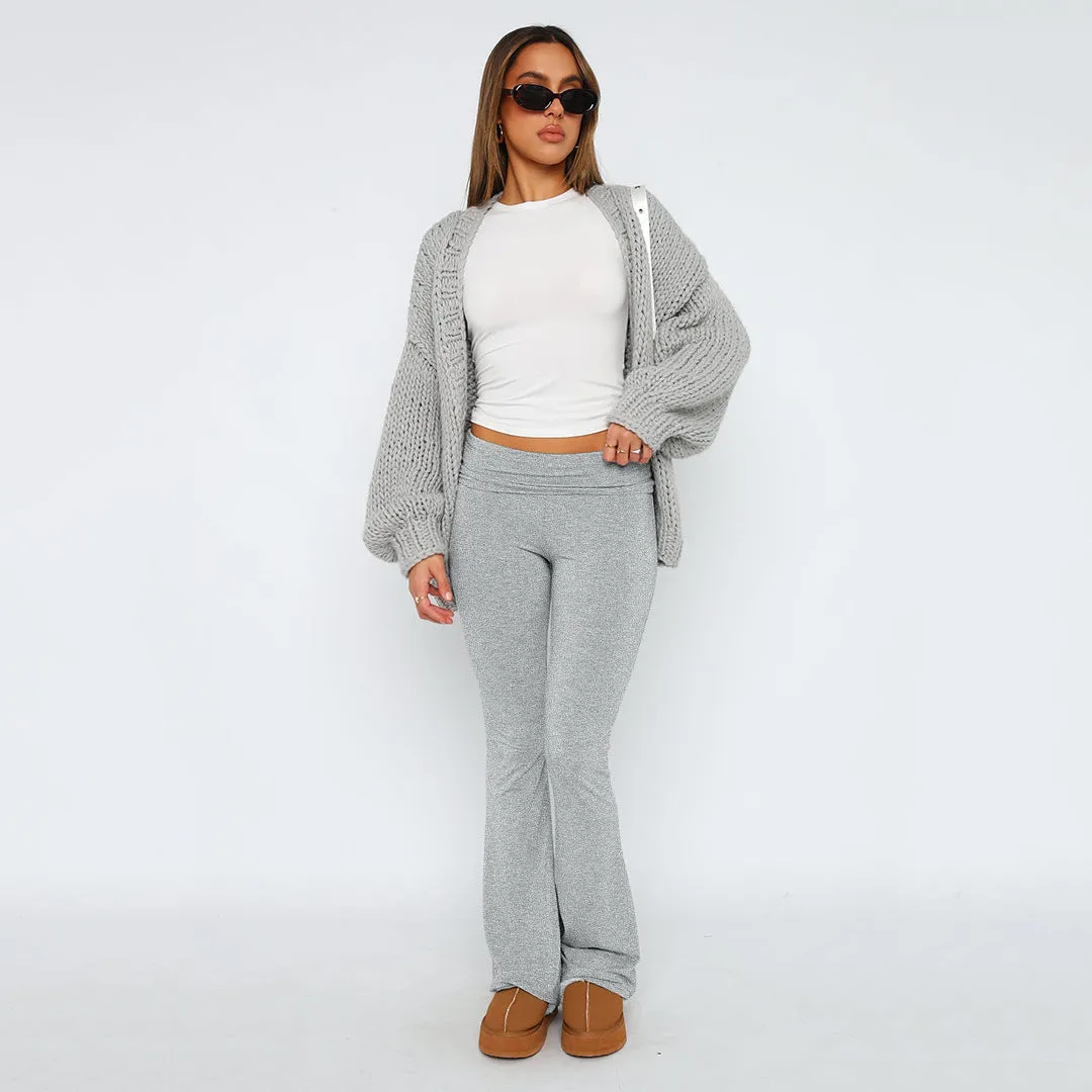 Joskaa college outfits 2024 New Fashion Solid Color Comfortable Slim Slimming Low Waist Flared Pants Suit