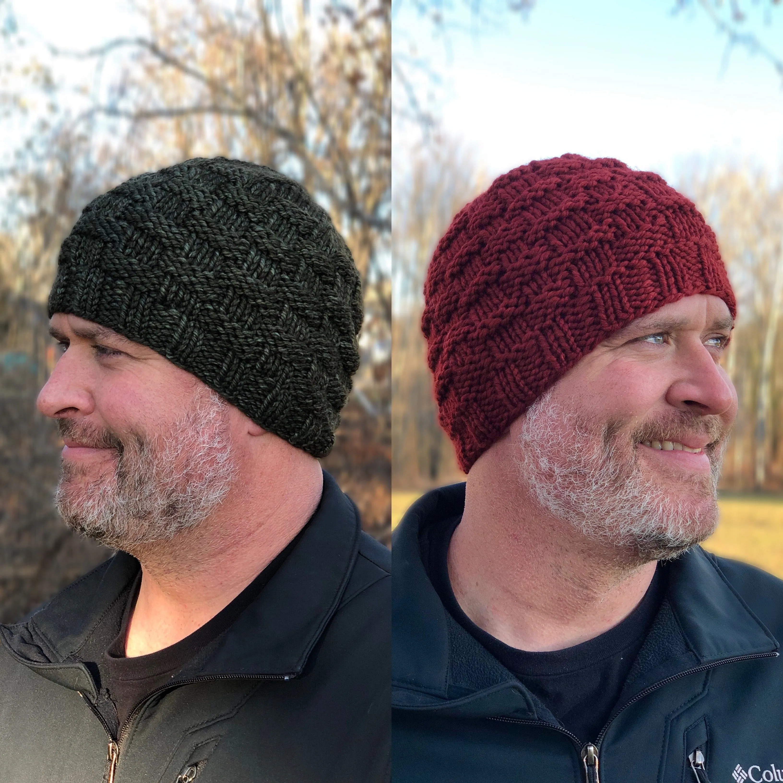 KNIT Pattern for Classic Men's Basket Weave Beanie | Knit Hat Pattern | Hat Knitting Pattern | DIY Written Knit Instructions
