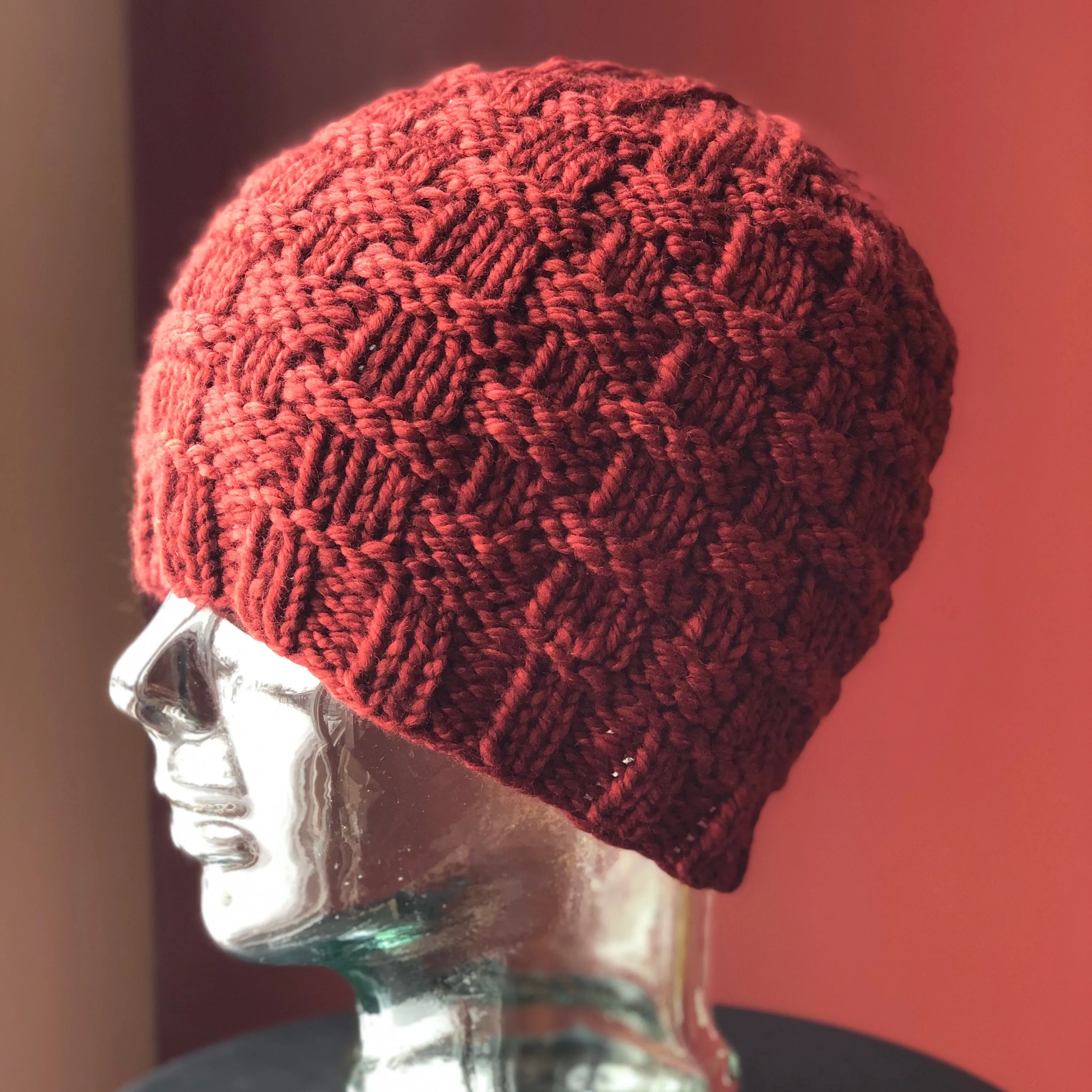 KNIT Pattern for Classic Men's Basket Weave Beanie | Knit Hat Pattern | Hat Knitting Pattern | DIY Written Knit Instructions