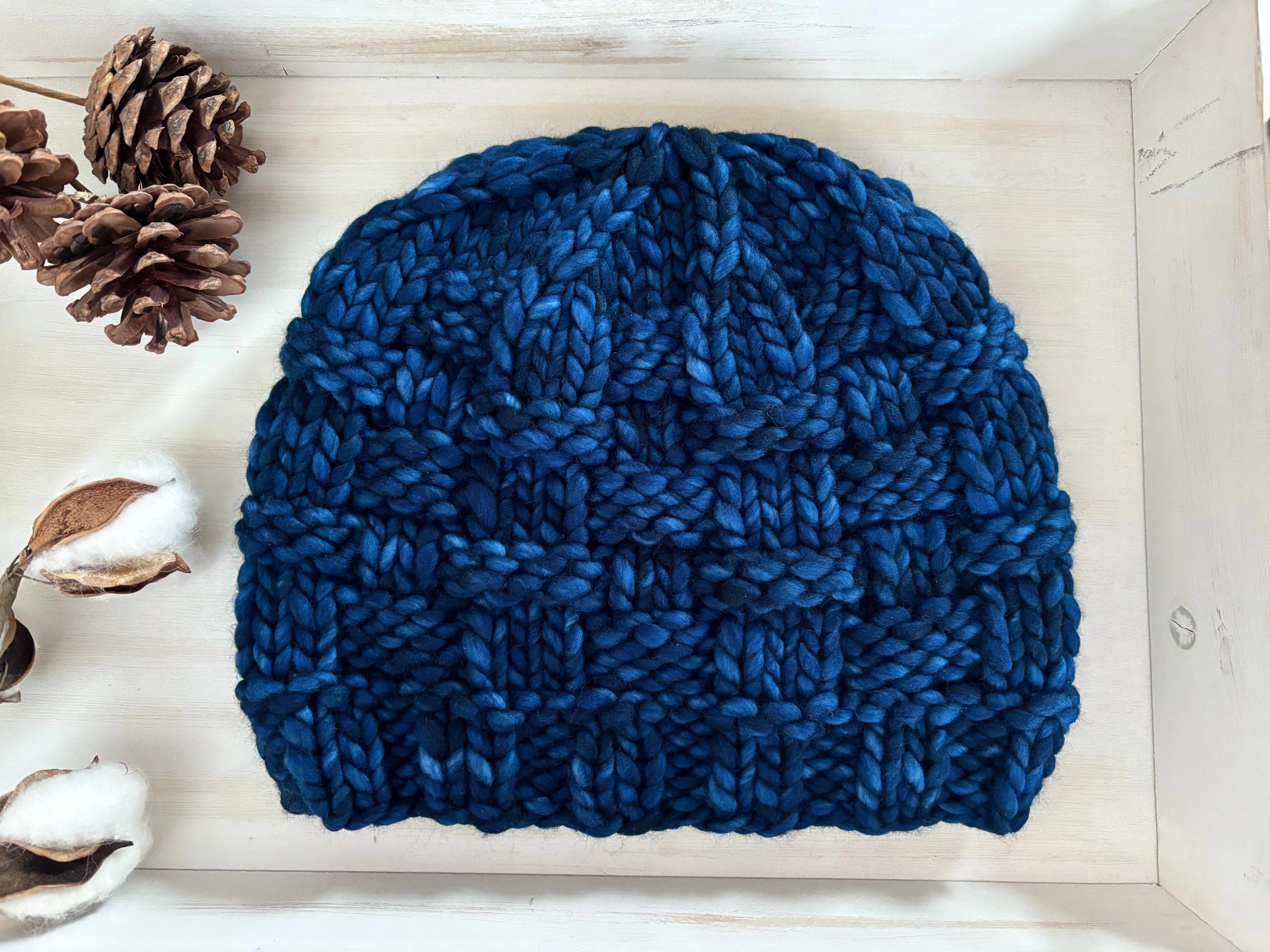 KNIT Pattern for Classic Men's Basket Weave Beanie | Knit Hat Pattern | Hat Knitting Pattern | DIY Written Knit Instructions
