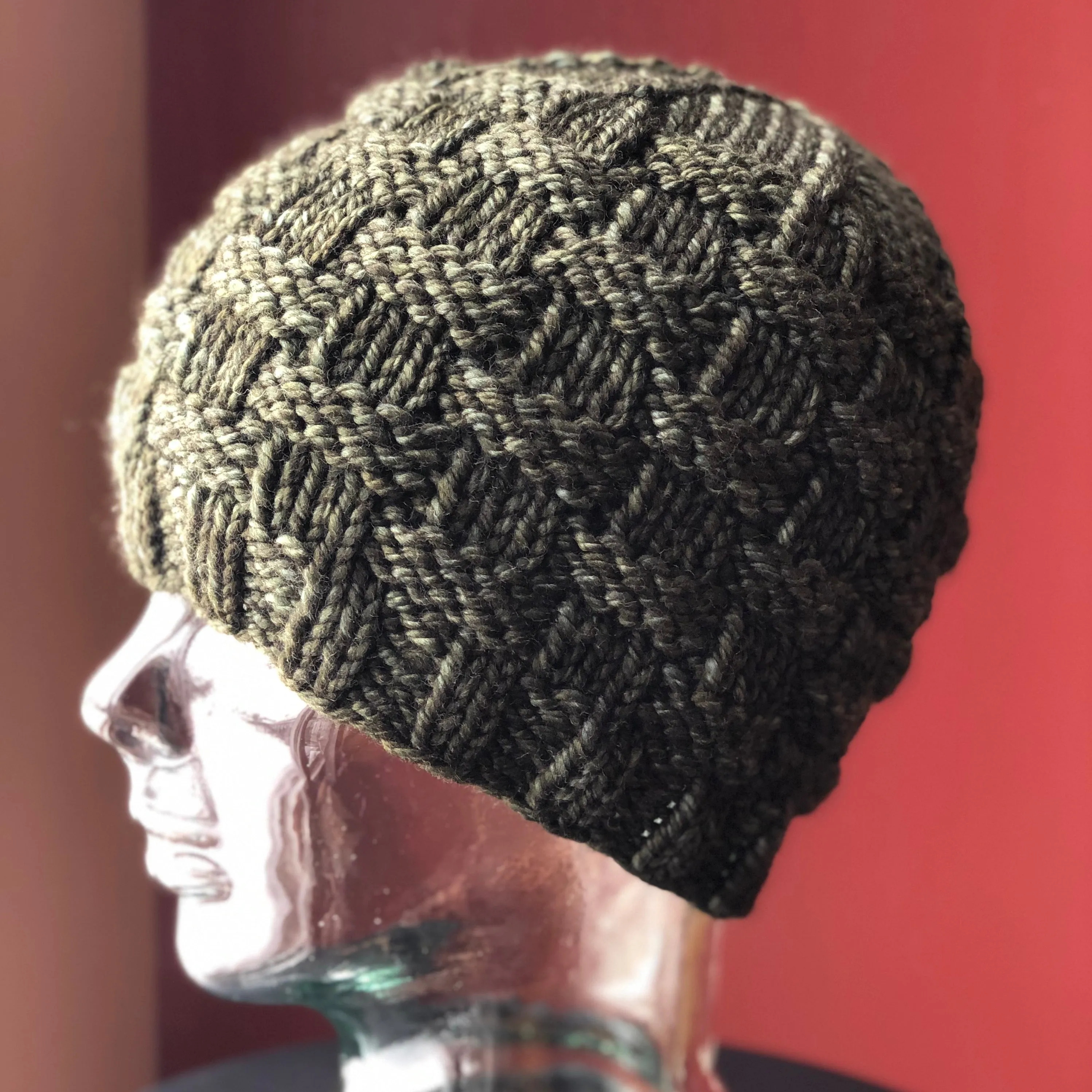 KNIT Pattern for Classic Men's Basket Weave Beanie | Knit Hat Pattern | Hat Knitting Pattern | DIY Written Knit Instructions
