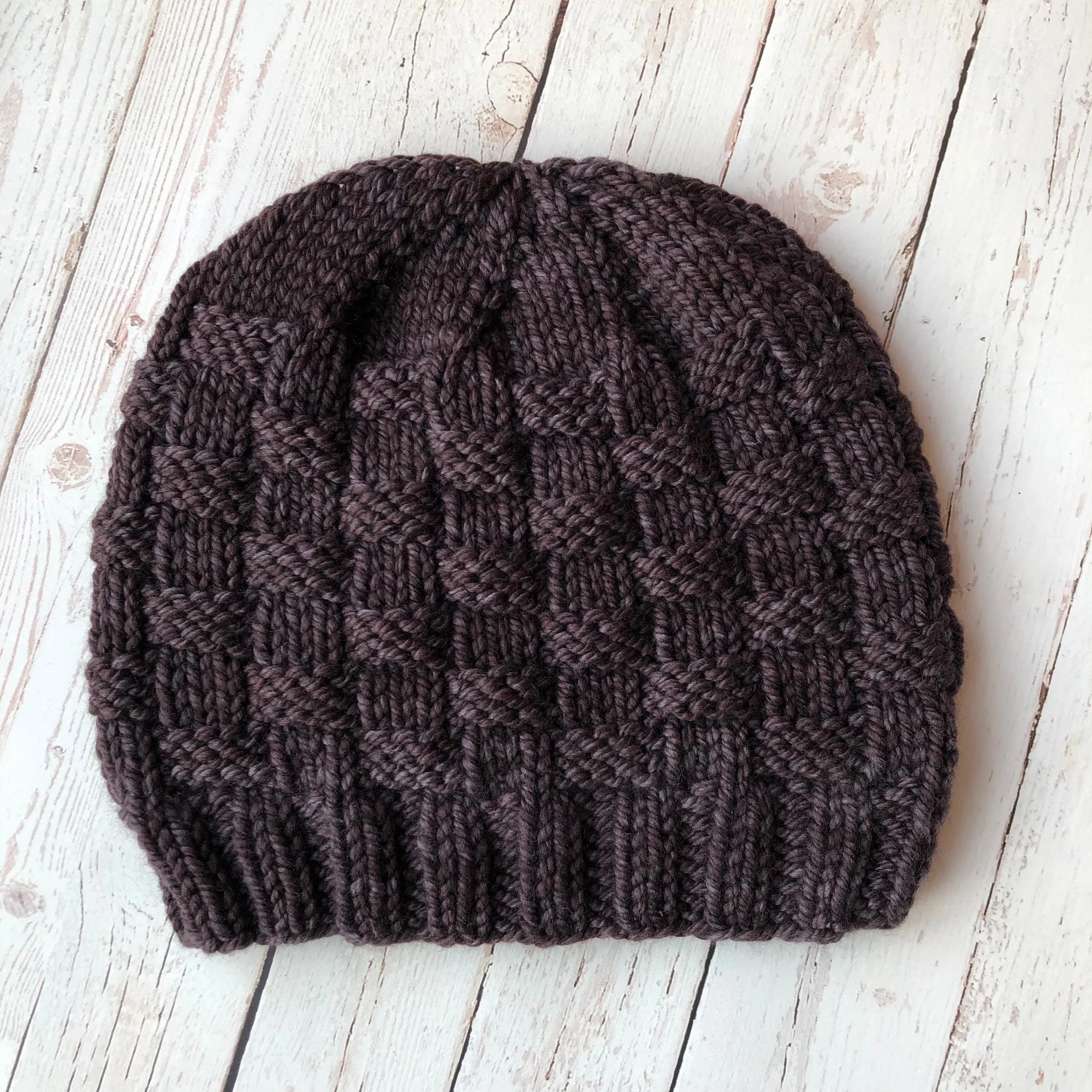 KNIT Pattern for Classic Men's Basket Weave Beanie | Knit Hat Pattern | Hat Knitting Pattern | DIY Written Knit Instructions