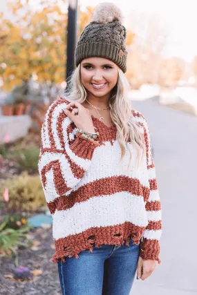 Latte Meet Up Stripe Sweater