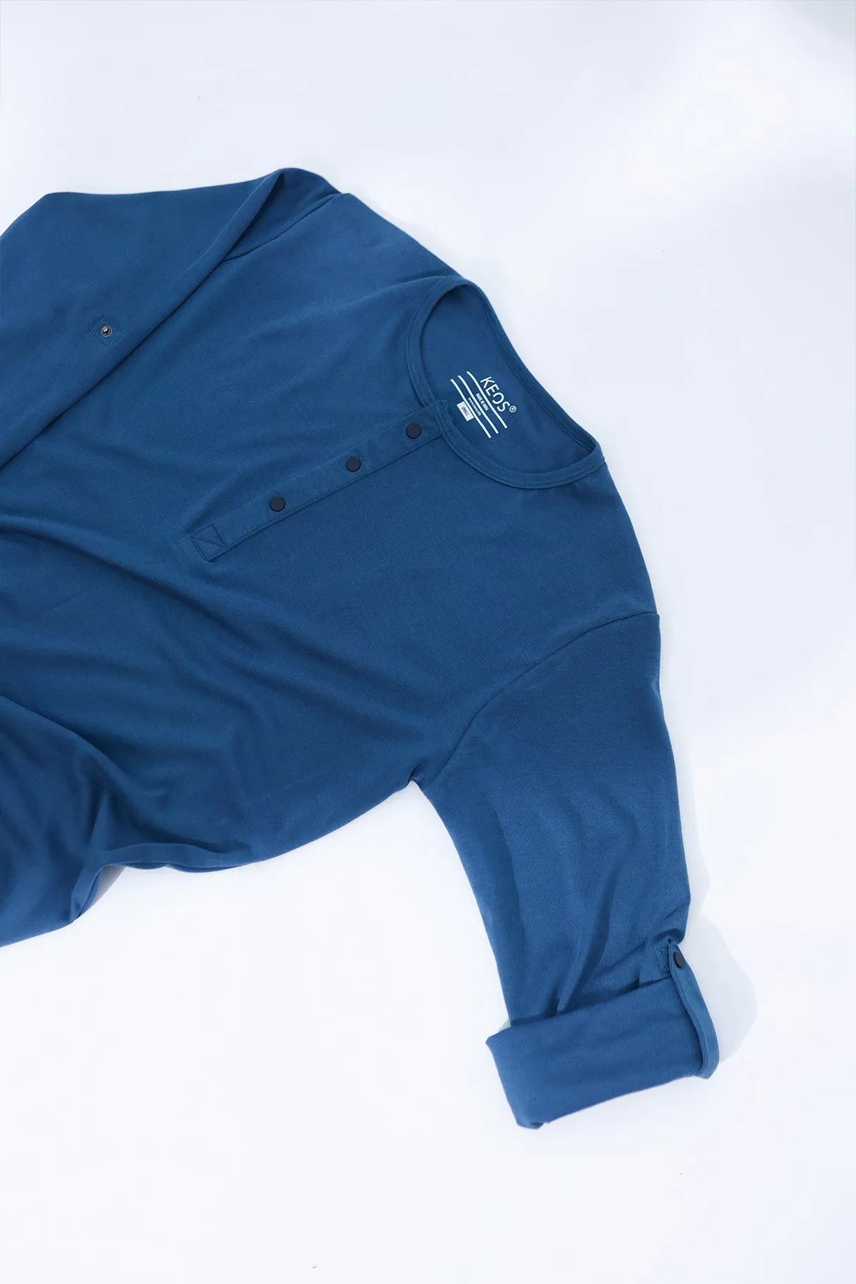Men's Henley Shirt - Deep Waters
