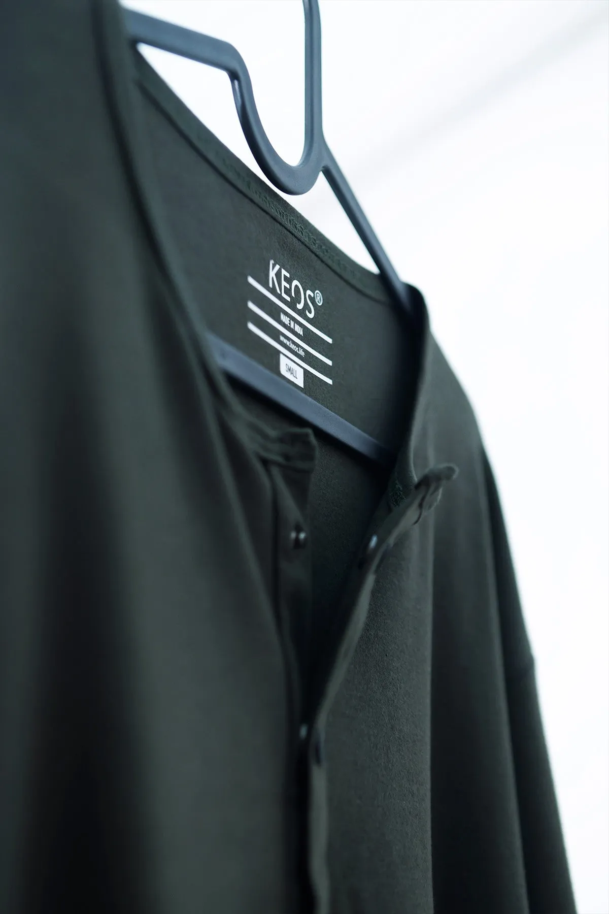 Men's Henley Shirt - Lunar Green