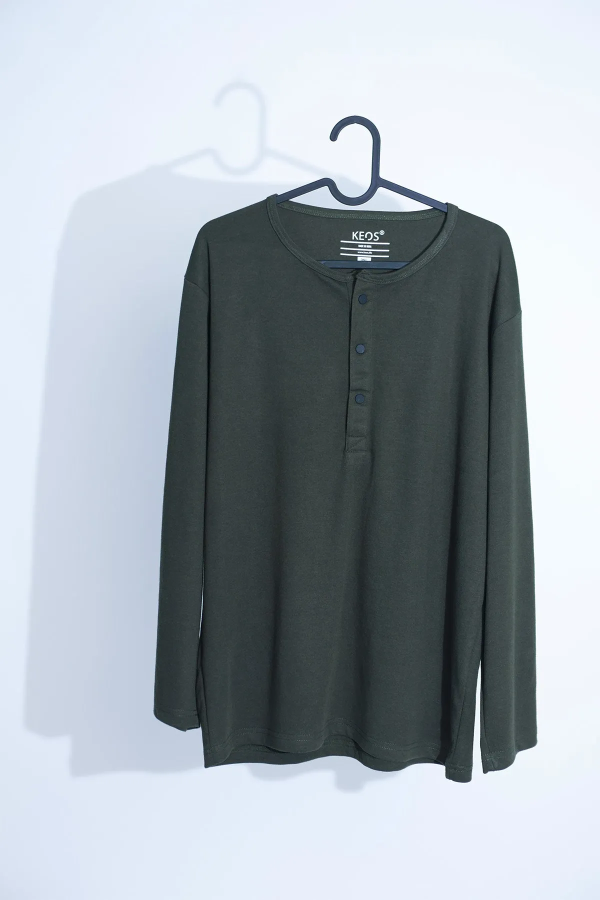 Men's Henley Shirt - Lunar Green