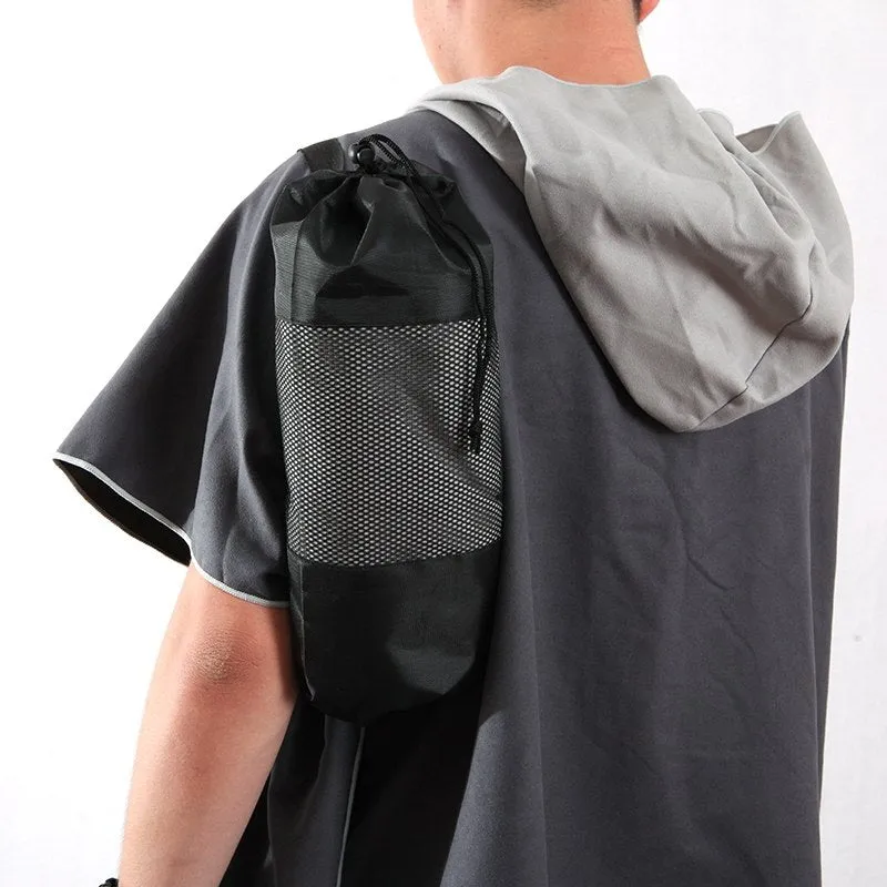 Microfiber Wetsuit Changing Robe Poncho with hood Quick Dry Hooded Towels for Swim Beach & Pool Compact & Lightweight Swim Towel