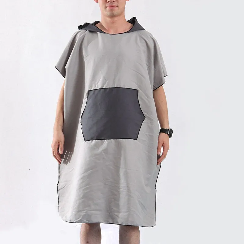 Microfiber Wetsuit Changing Robe Poncho with hood Quick Dry Hooded Towels for Swim Beach & Pool Compact & Lightweight Swim Towel