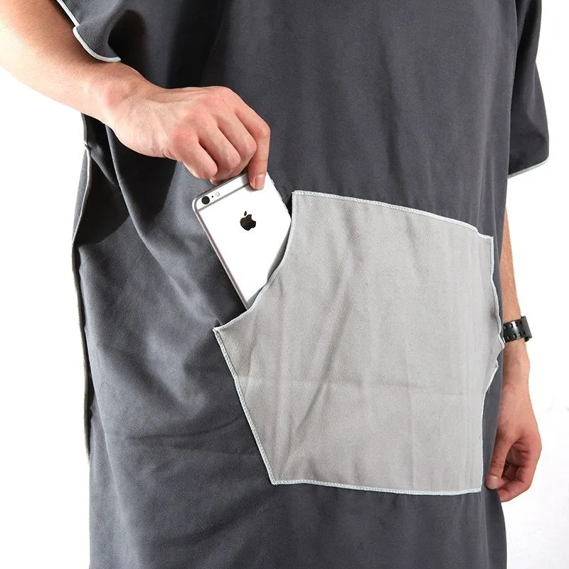 Microfiber Wetsuit Changing Robe Poncho with hood Quick Dry Hooded Towels for Swim Beach & Pool Compact & Lightweight Swim Towel