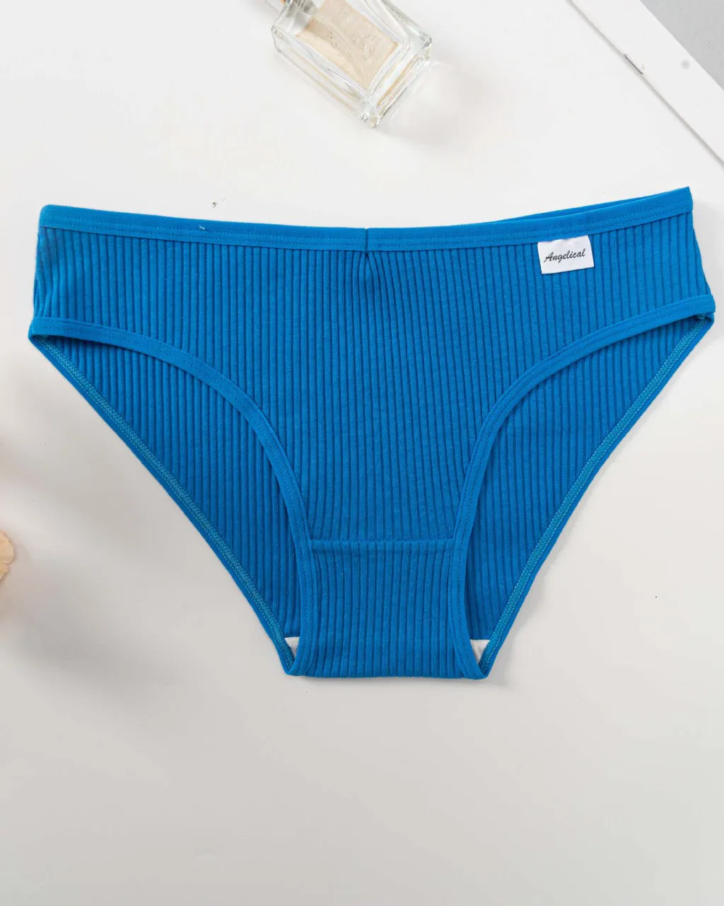 Mid-Waist High-Elastic Butt-Lifting Ribbed Underwear Women