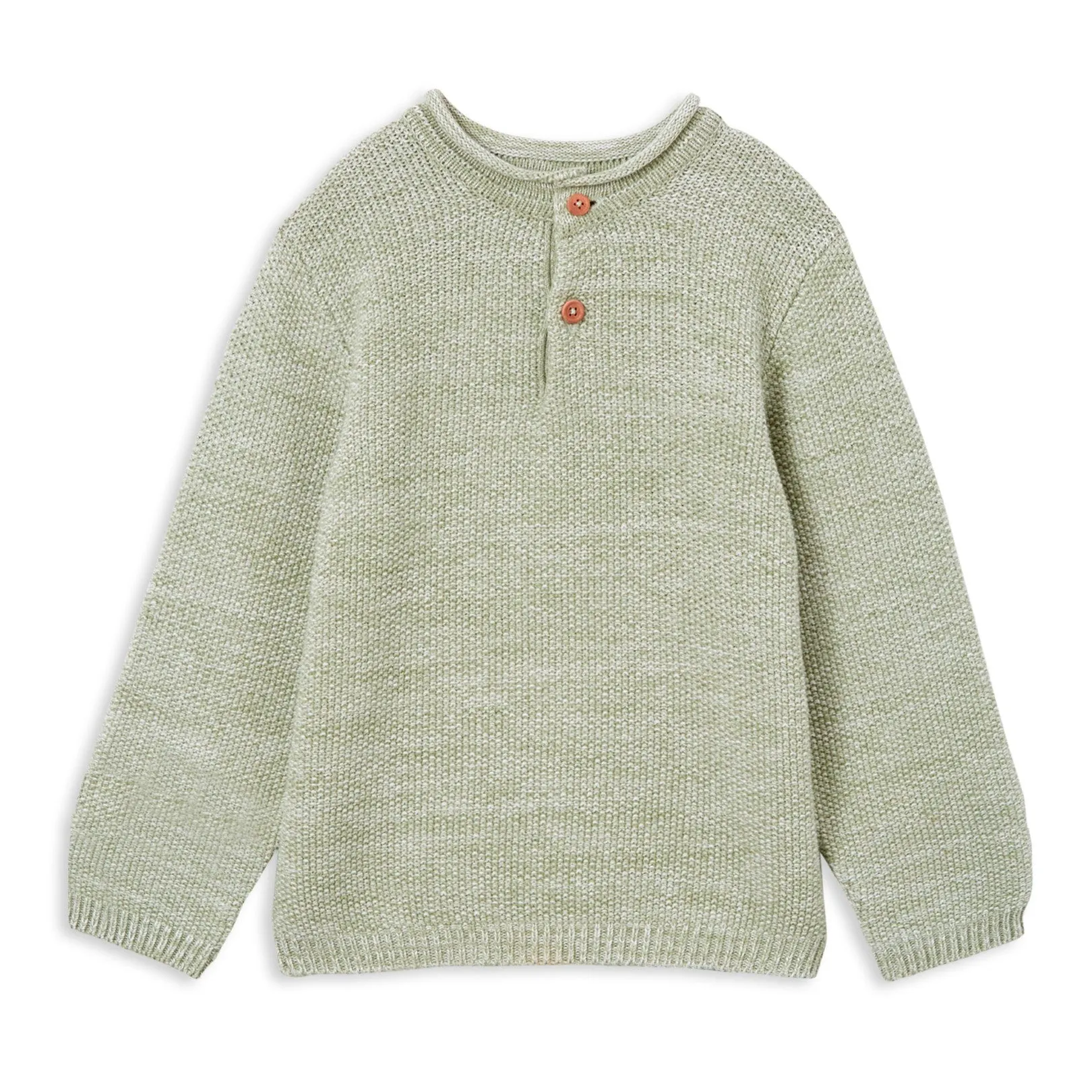 Milky Knit Henley - Olive