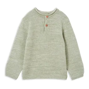Milky Knit Henley - Olive