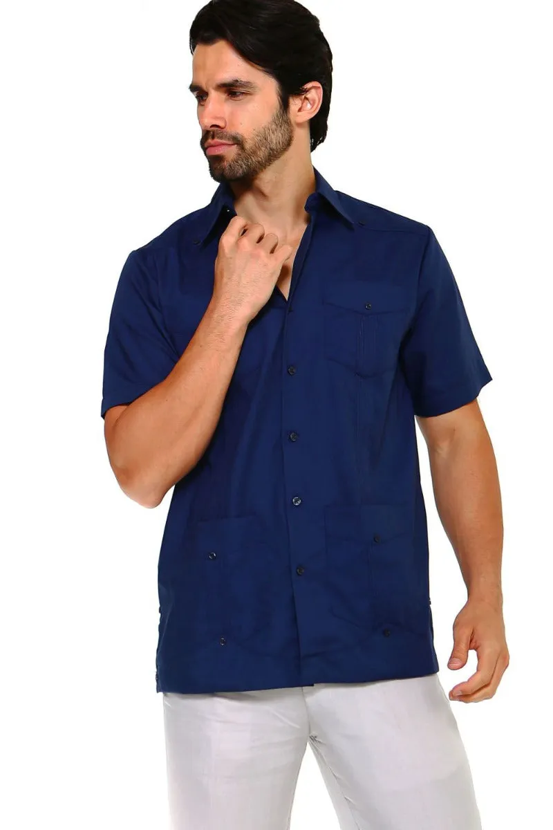 Mojito Collection Plus Size Guayabera Shirt Classic Poly Cotton Short Sleeve 3X-8X