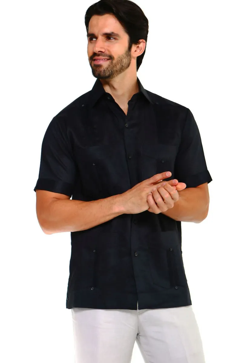 Mojito Collection Plus Size Guayabera Shirt Classic Poly Cotton Short Sleeve 3X-8X