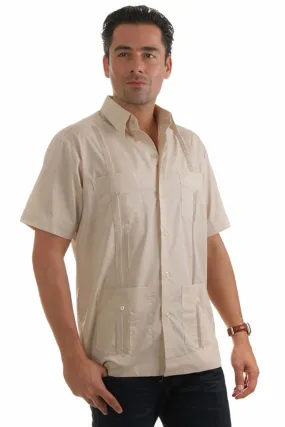 Mojito Collection Plus Size Guayabera Shirt Classic Poly Cotton Short Sleeve 3X-8X
